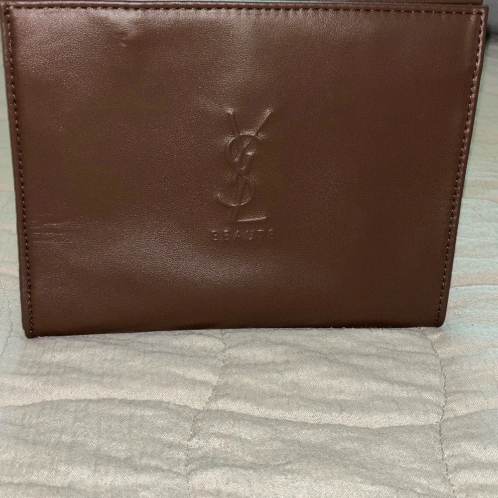 Yves Saint Laurent Brown Cosmetic Bag - Picture 1 of 3